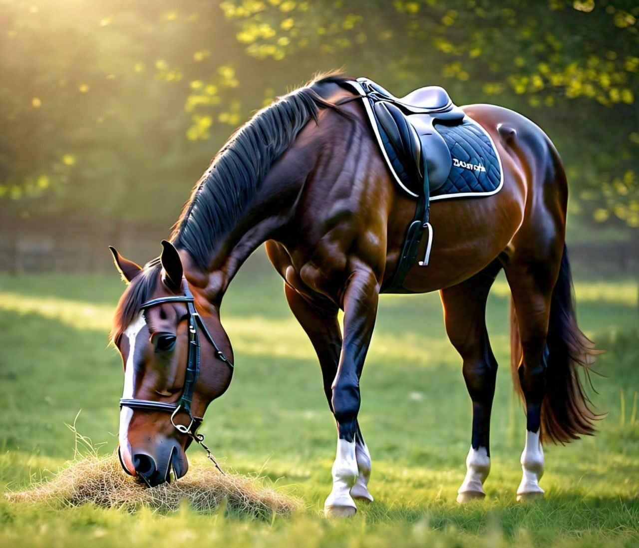 feeding a horse